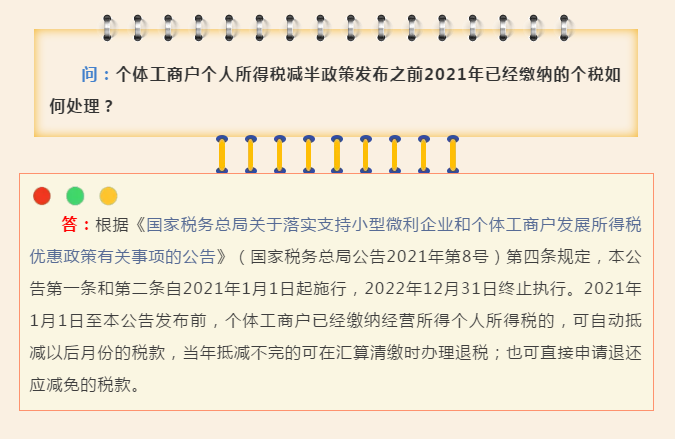 @个体工商户，享受个人所得税减半政策，必知的4个热点问题！