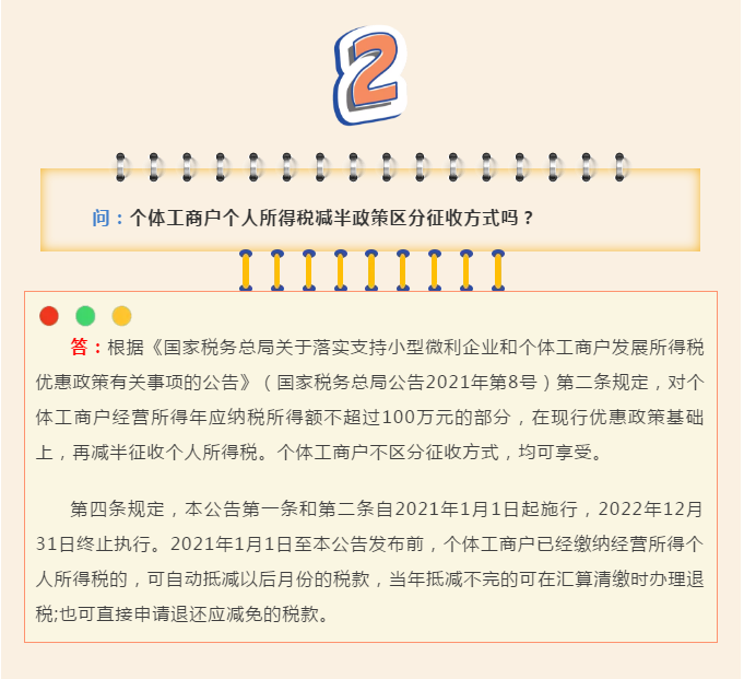 @个体工商户，享受个人所得税减半政策，必知的4个热点问题！